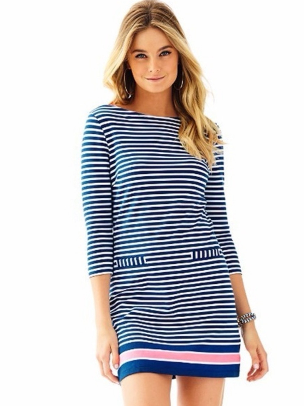 Lilly Pulitzer Navy, White & Pink Striped dress size medium